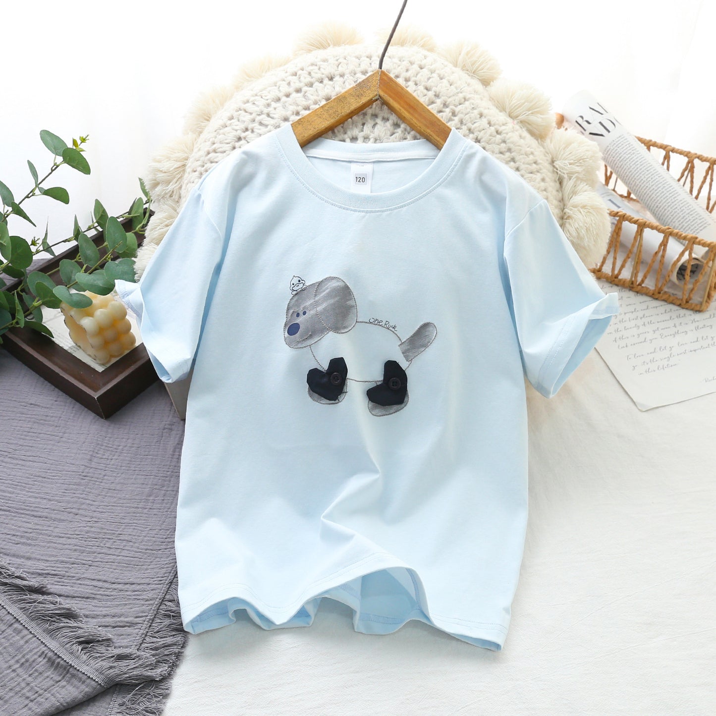 Boys Summer Short Sleeve Middle Big Cartoon Round Neck Half Children's T-shirt