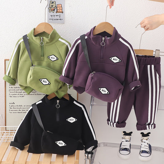 Children's Boys Spring Clothes Western Style Leisure Sportswear Long Sleeve Children's Suit