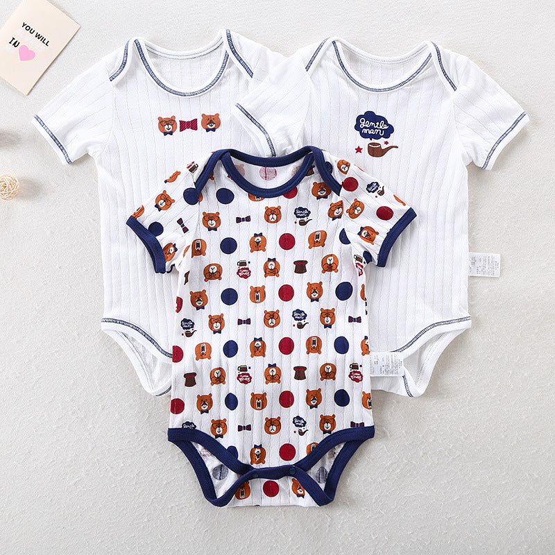 Children's Pieces 2 Packs Starting From Jumpsuit Short Sleeve Born Triangle Jumpsuit, Climbing Suit