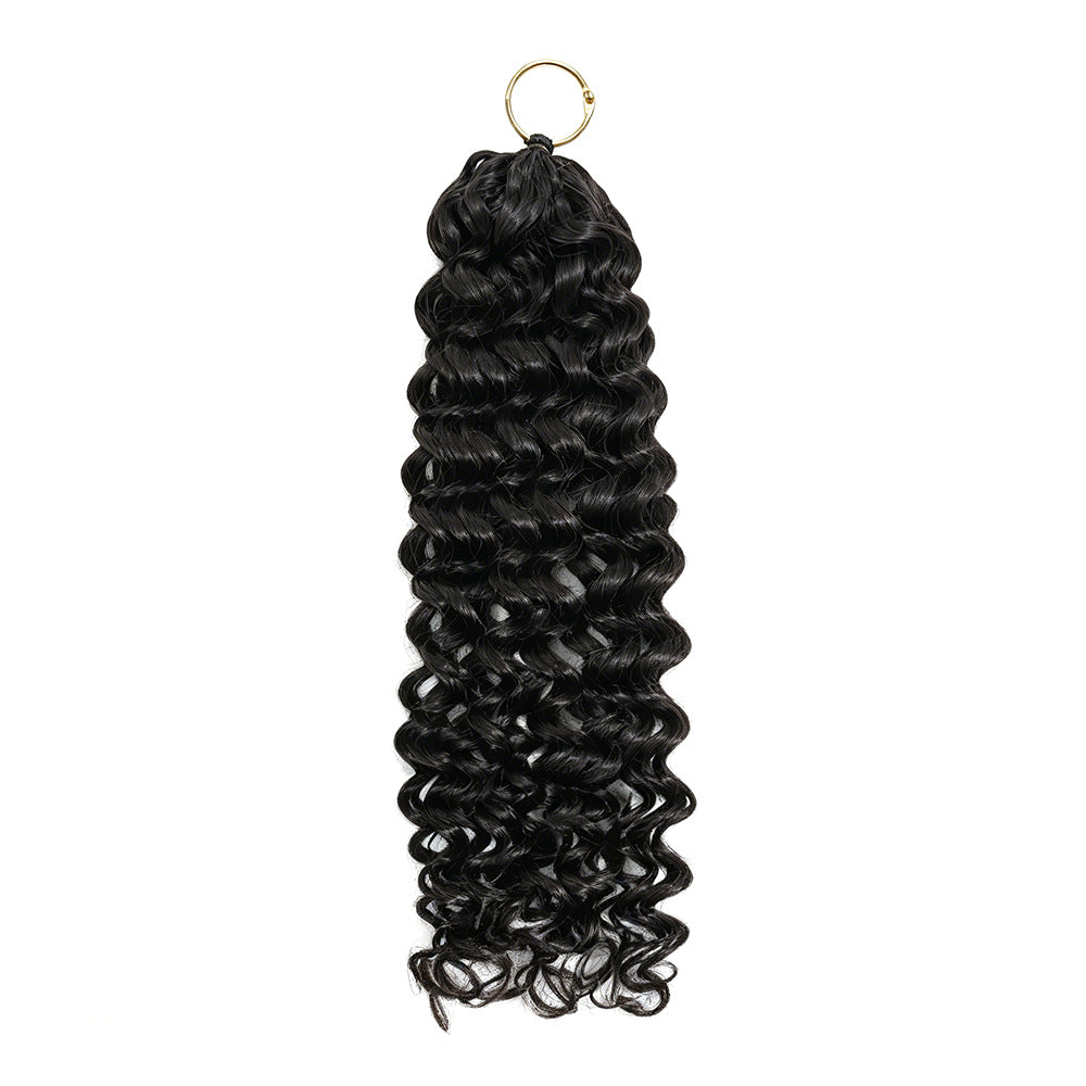 Glamorous Human Crochet Knitting Feather Extension Real Hair Wig