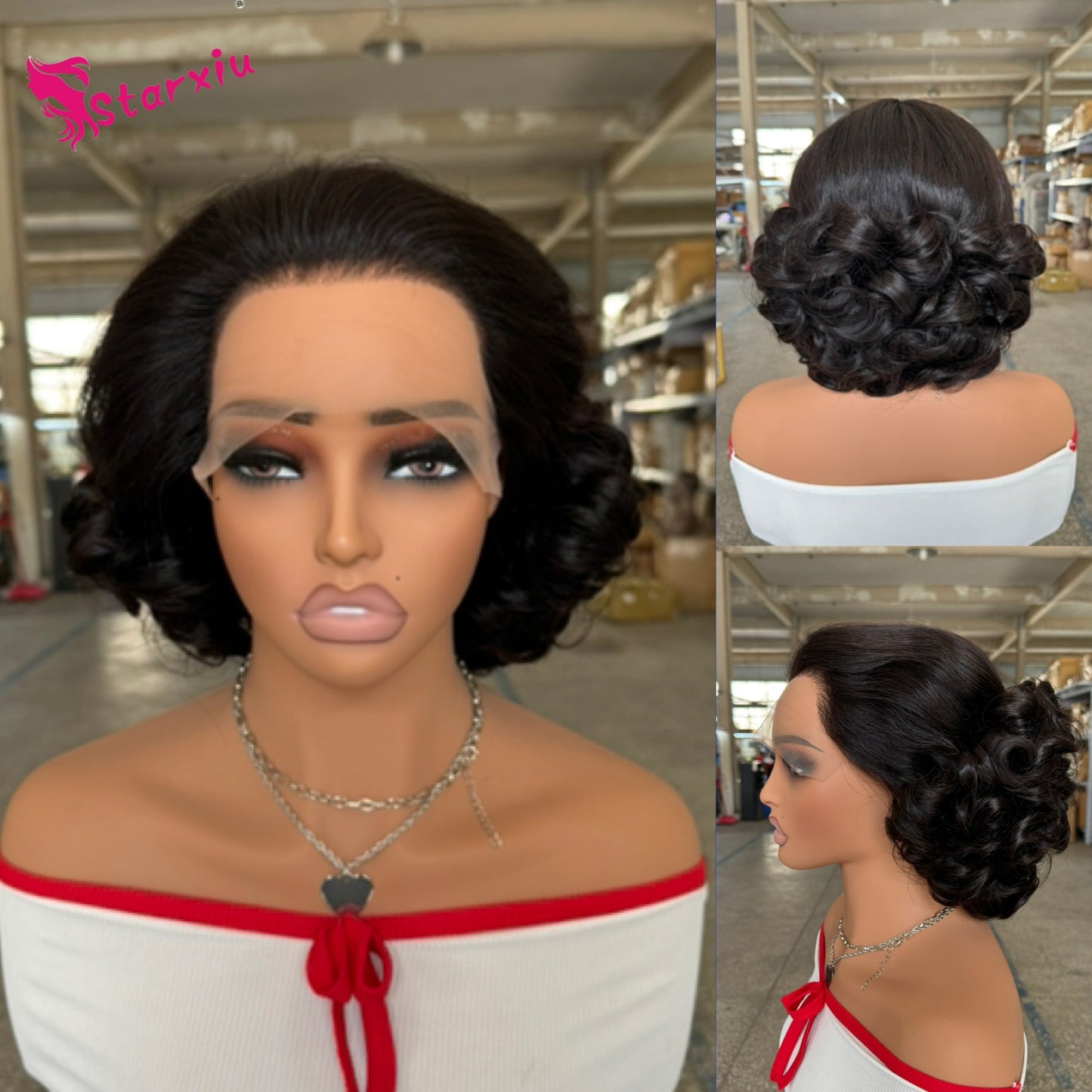 Charming Bouncy Curly Double Drawn Human Real Hair Wig