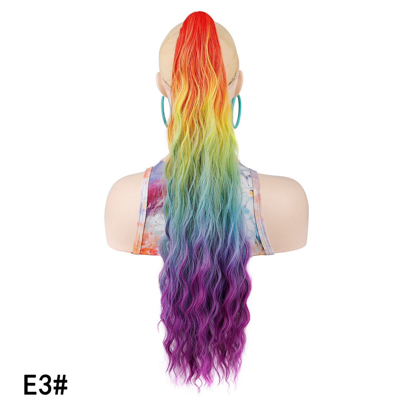 Women's Grip Curly Hair Chemical Fiber Medium Long Wig Ponytail
