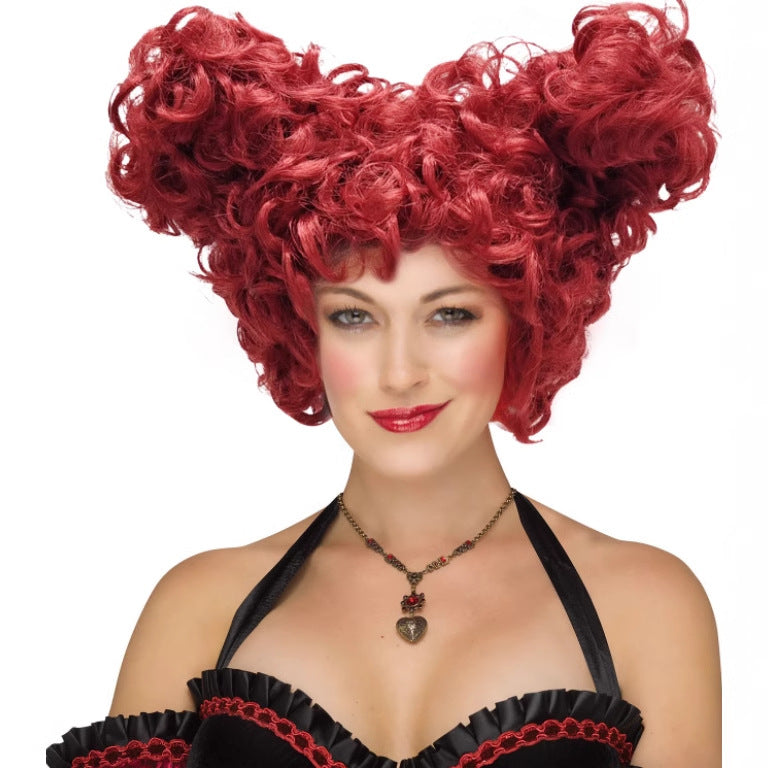 Red Anime Alice In Wonderland Queen Curly Cos Wig