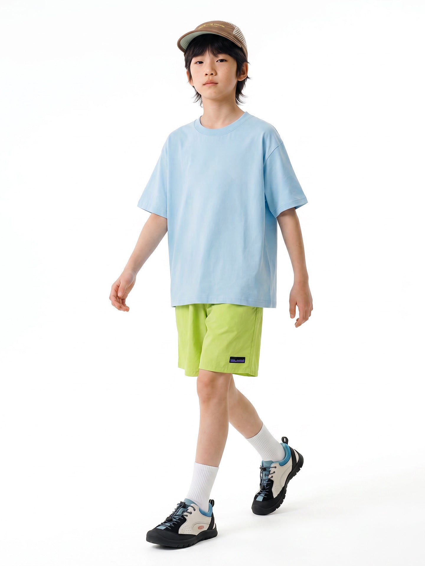 Children's Color Boys Cotton Short-sleeved Middle Big Children's T-shirt