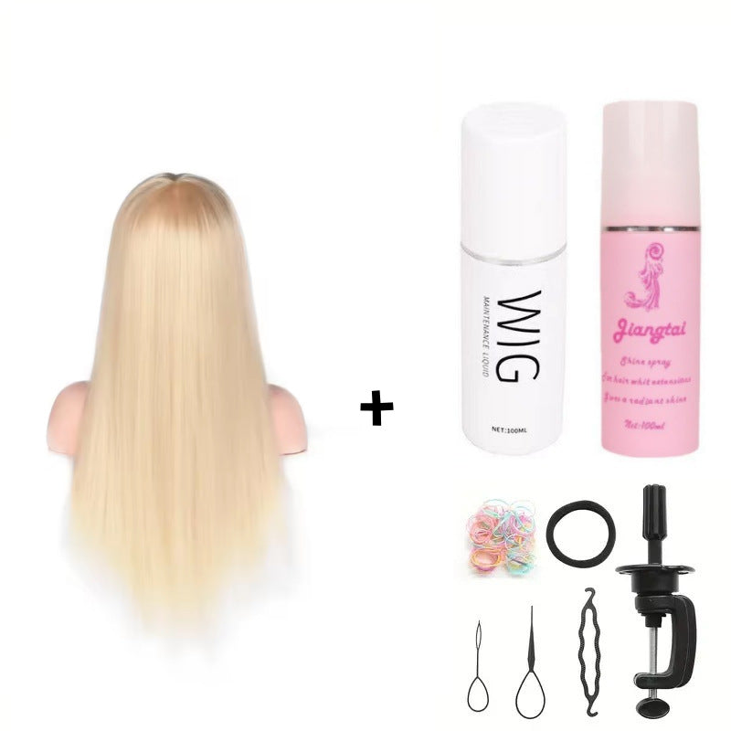 Artificial Hair Mannequin Head Hairdressing Practice Perm Braiding Updo Trimming Other Wig
