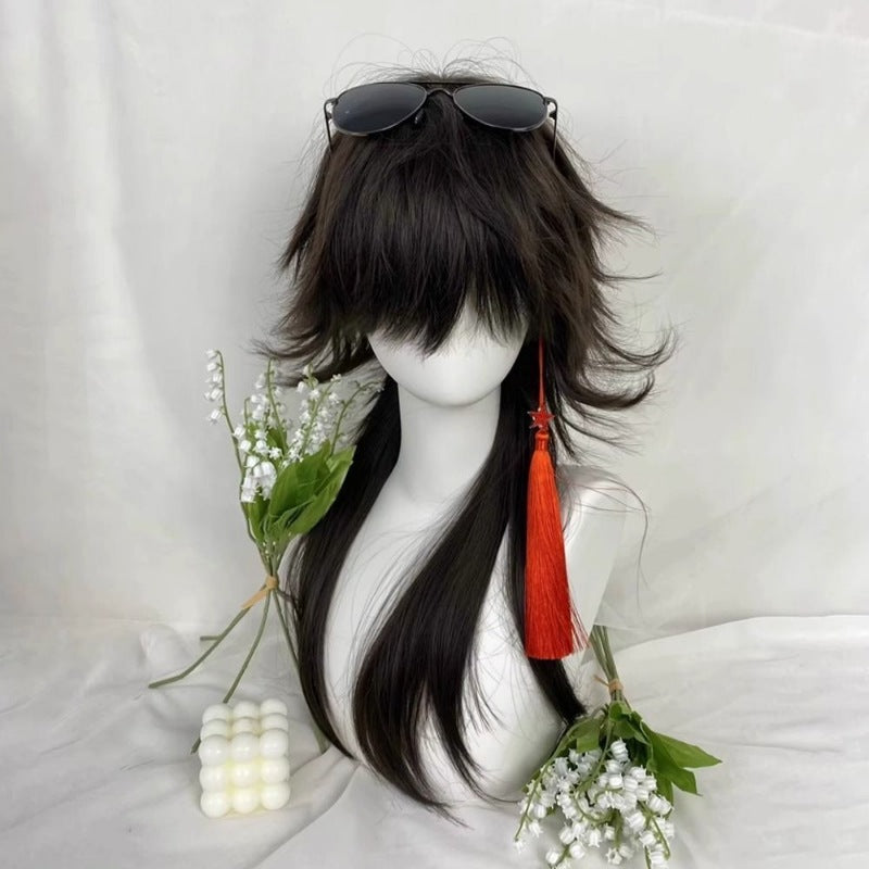 Sier Moon Wolf Tail Anchovy Handsome Long Straight Wig