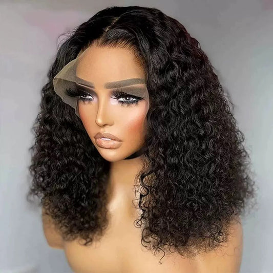 Women's Front Lace Synthetic Wigs Fashion African Small Wig Short Curly Hair