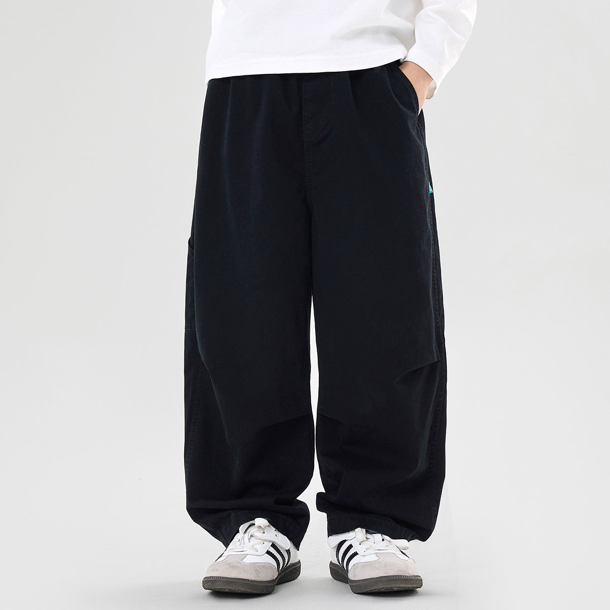 Cotton Trousers Spring Medium Big Loose Straight Children's Pants