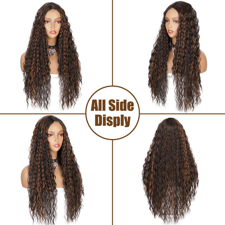Women's Synthetic Wigs Curly Hair Small Chemical Wig Long Curls