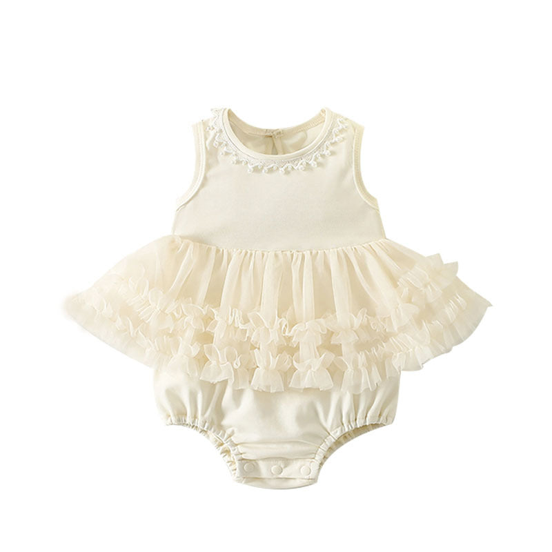 Children's Summer Clothing Jumpsuit Princess Style Rompers Crown Jumpsuit, Climbing Suit