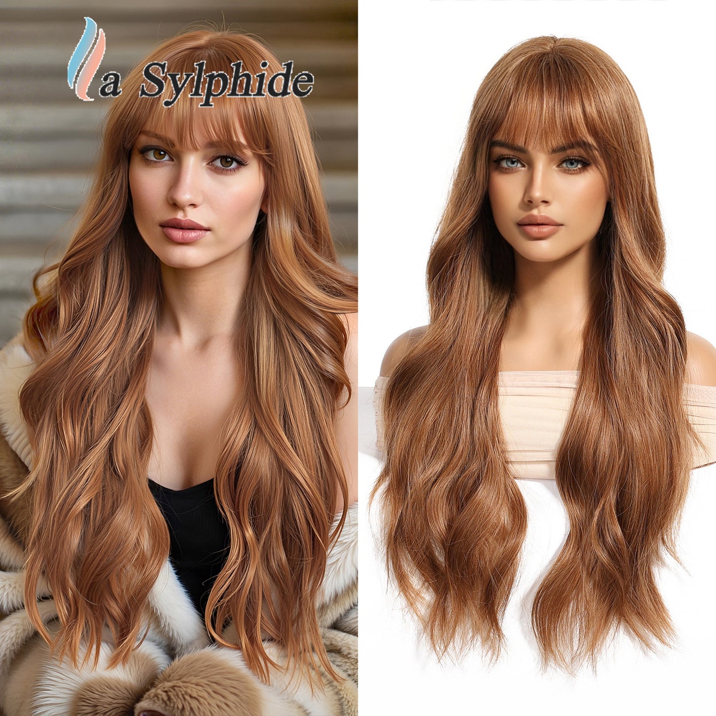 Red Female Curly Hair Rose Net Wig Long Curls