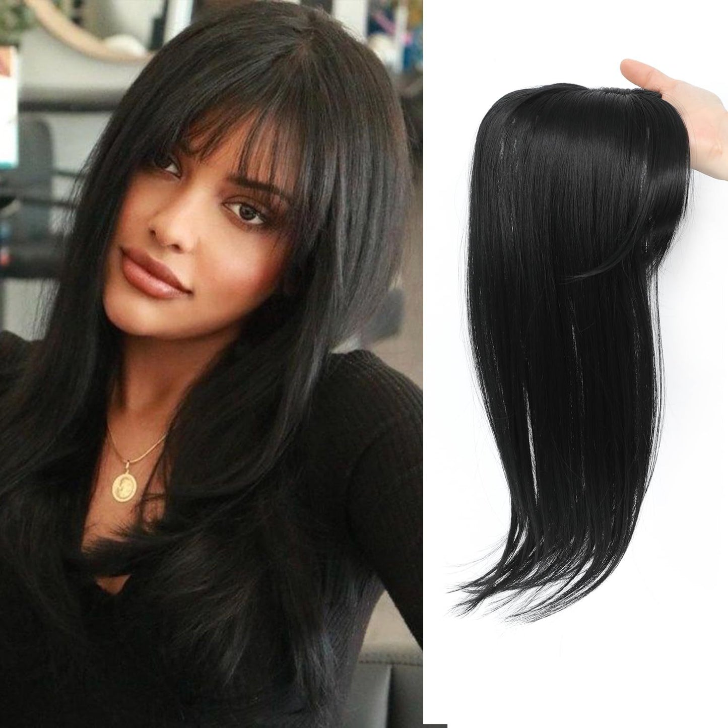 Women's Fringe Lace Hair Supplementing Piece Sparse White Wig