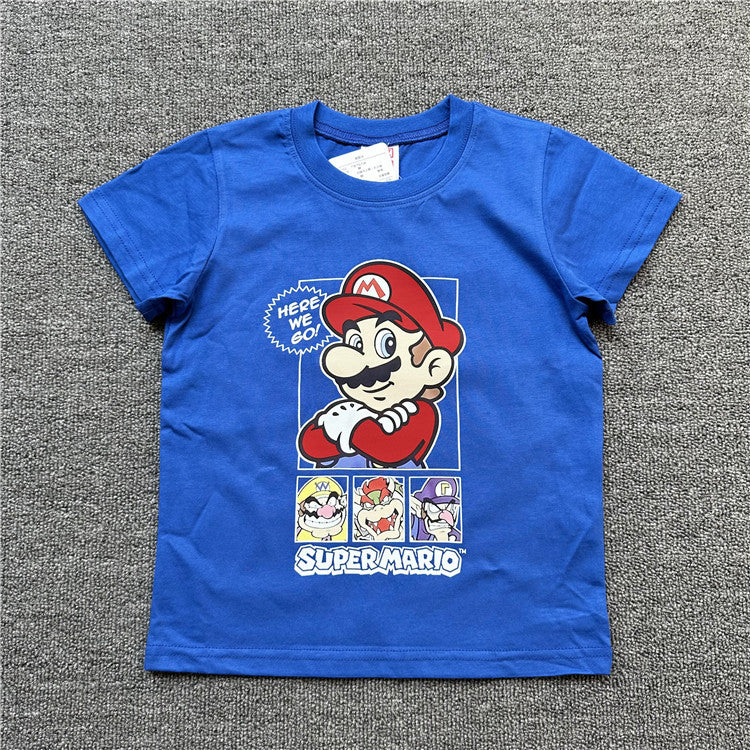 Children's Daily Order Summer Mario Series Short-sleeved Children's T-shirt