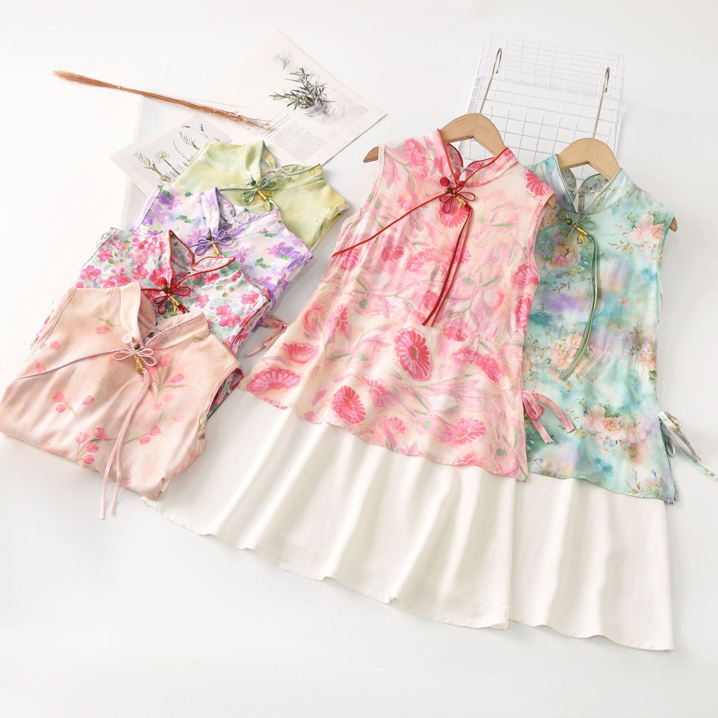 Children's Cotton Silk Short-sleeved Summer Thin Chinese Style Cheongsam Children's Dress
