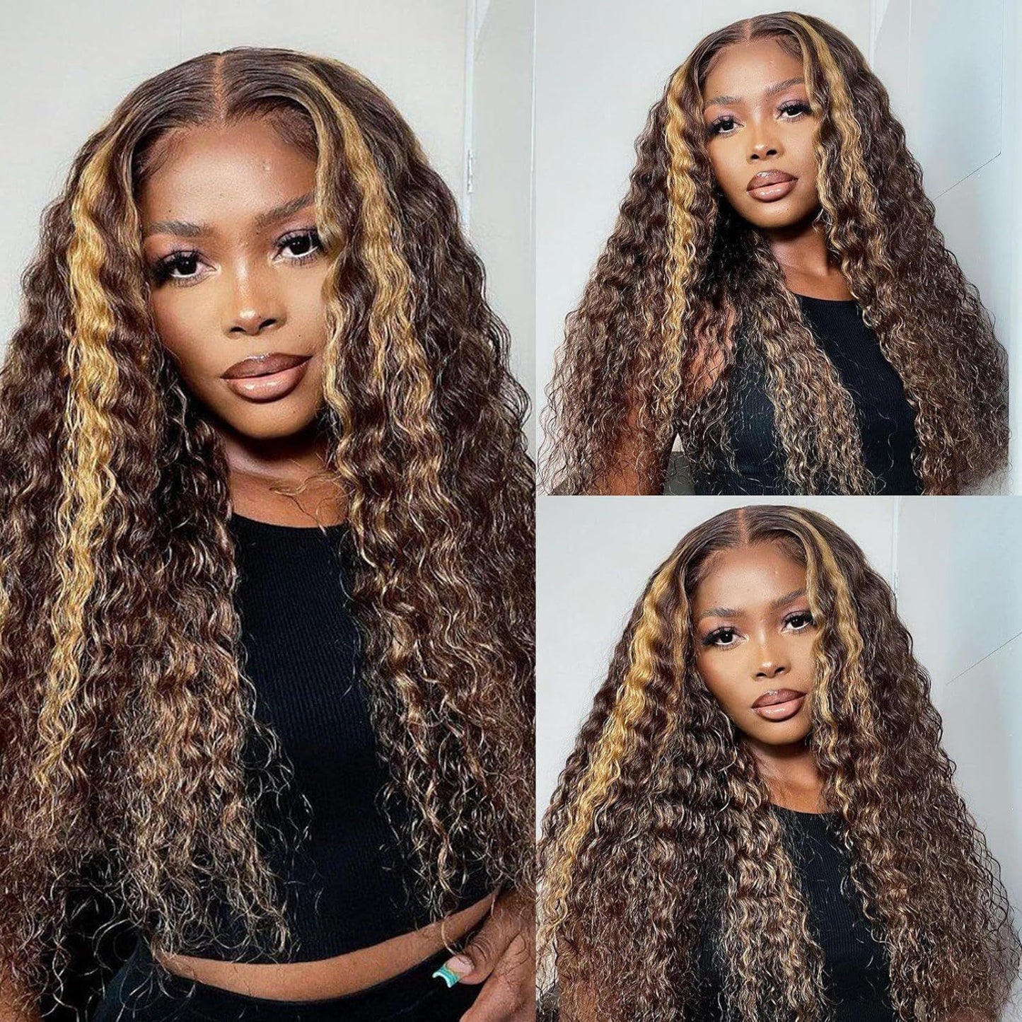 Fashion Front Lace Curly African Small Roll Wig Long Curls