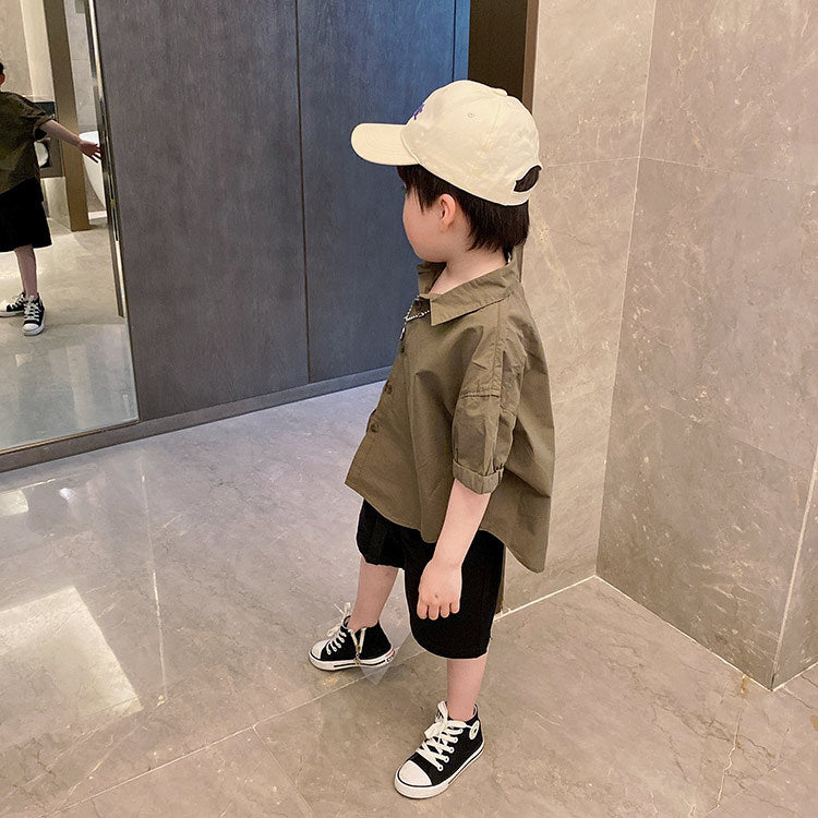 Children's Clothing Summer Korean Loose Medium Big Fashion Children's Shirt