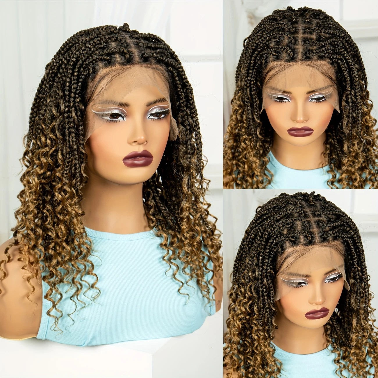 Three-strand Braid Fly Full Lace Synthetic Wig Long Curls
