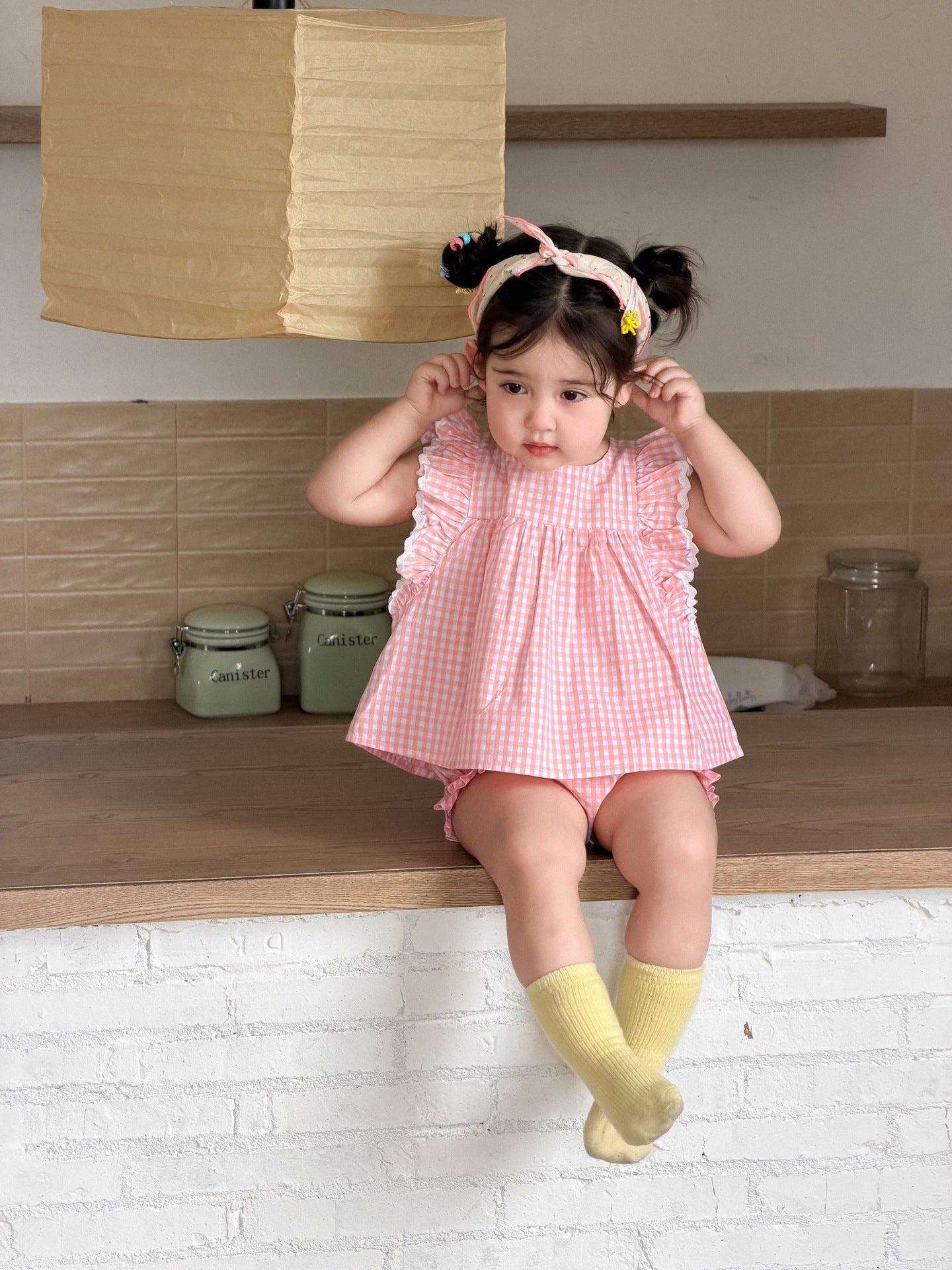 Children's Plaid Summer Thin Korean Style Clothing Children's Suit