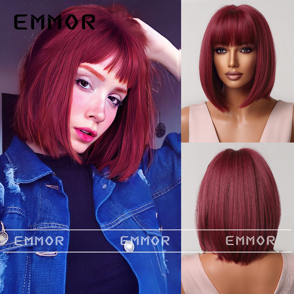 Elegant Classic Innovative Popular Gradient Gray Wig Short Straight Hair
