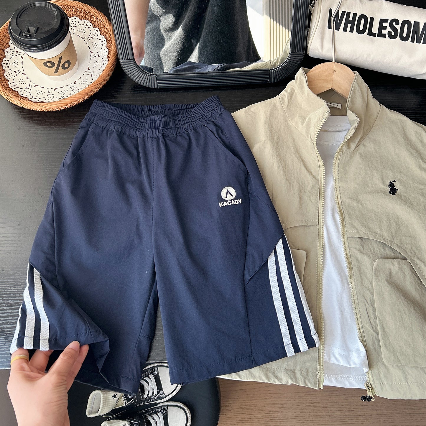 Children's Casual Sports Shorts Breathable Knee Length Middle Children's Pants