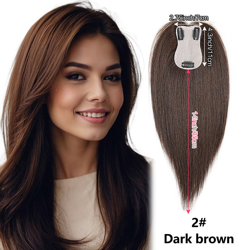 Hair Replacement White Piece Real Full Human Tail Natural Light Wig