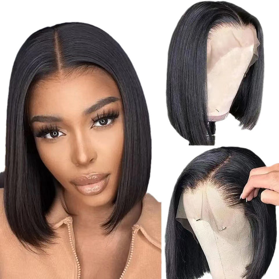 Popular Front Lace Long Bob Headgear Wig Short Straight Hair