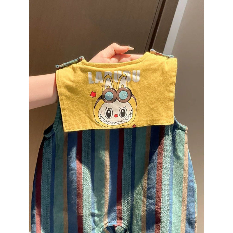 Boy Vest Jumpsuit Super Cute First Month Old Days Jumpsuit, Climbing Suit
