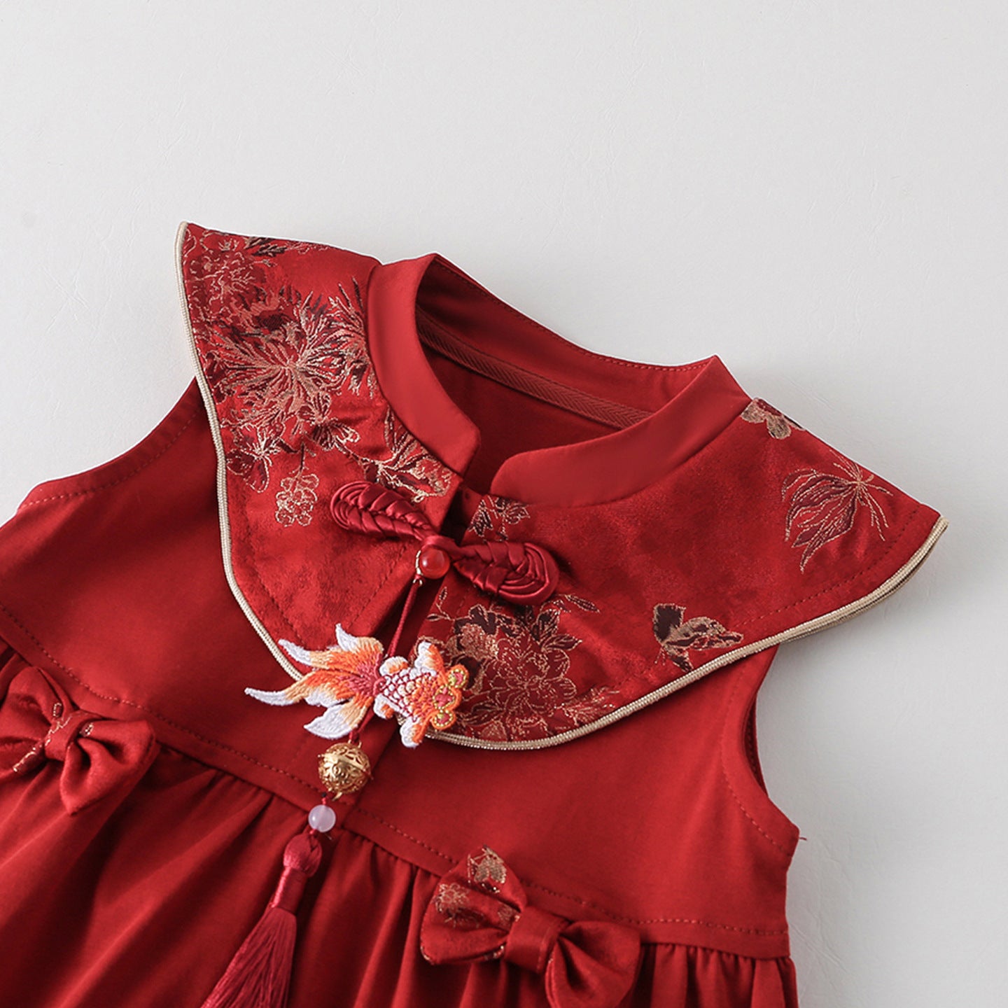 Summer Red Festive Princess One Year Old Children's Dress