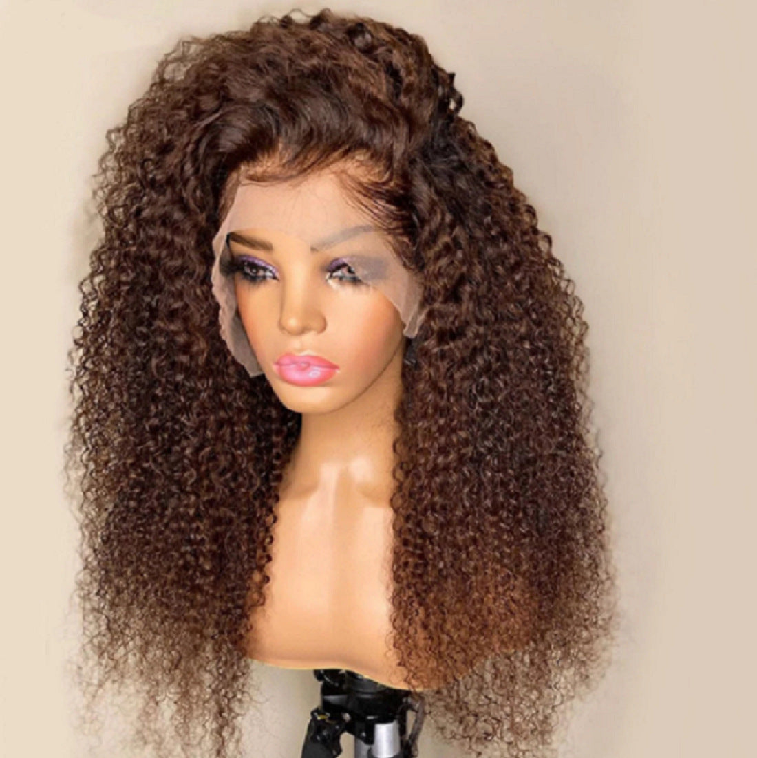 Small Curly Hair Fiber Brazilian Curved Curling Iron Wig Long Curls