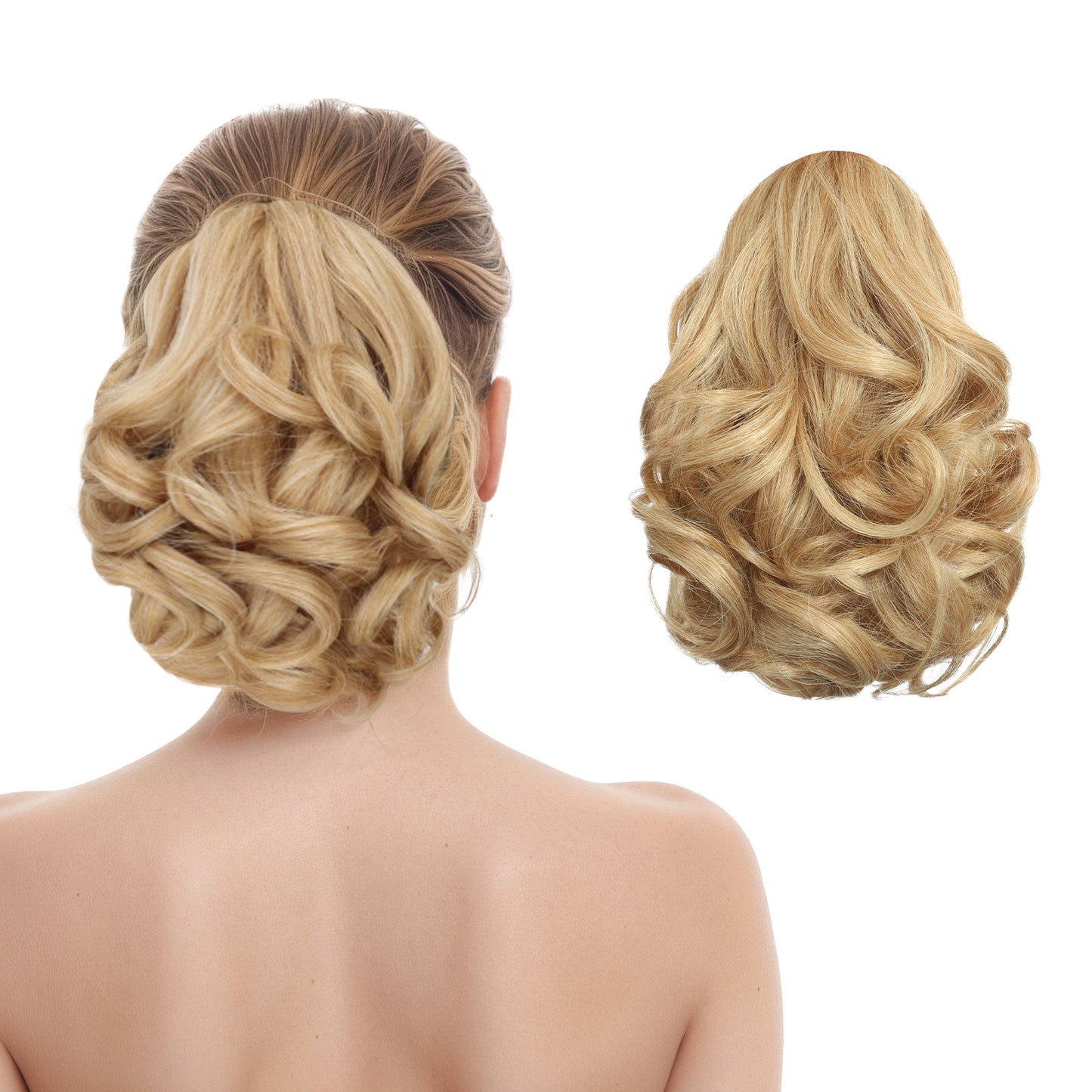 Tiger Mouth Grip Short Big Wave Wig Ponytail