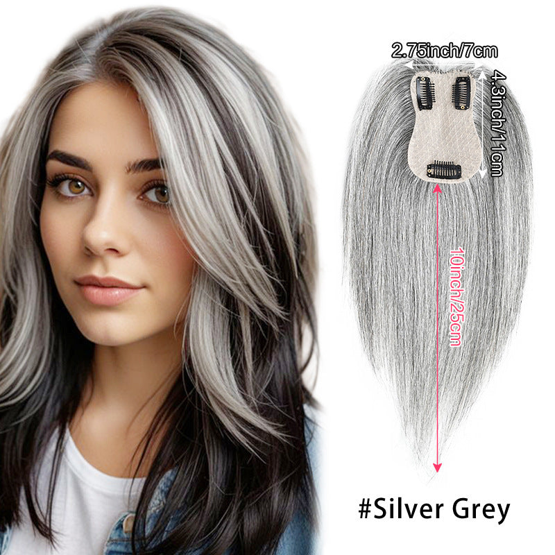 Hair Replacement White Piece Real Full Human Tail Natural Light Wig