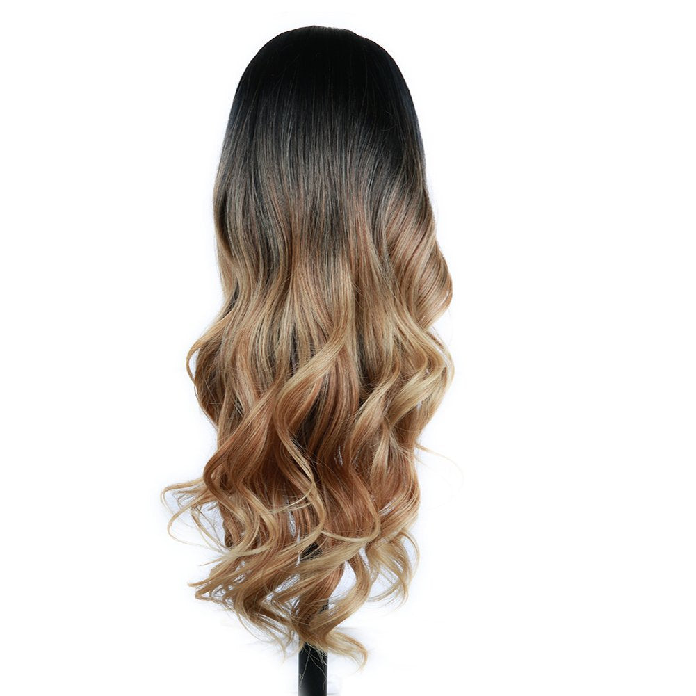 Chemical Fiber Bleaching Dyeing Gradient Medium Curly Hair Wig Long Curls