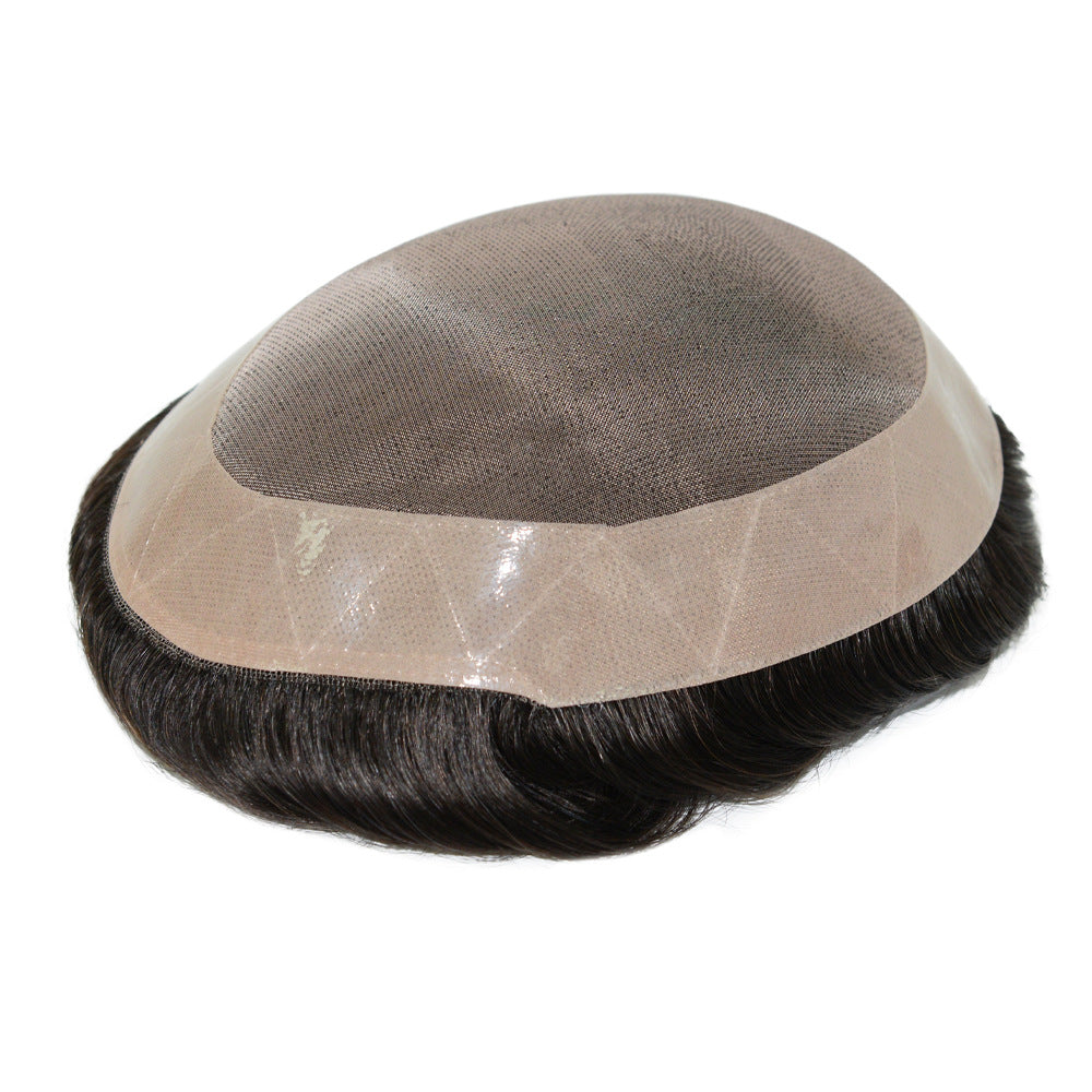 Men's Human Wigs Hair Piece Strong Breathable Men's Wig