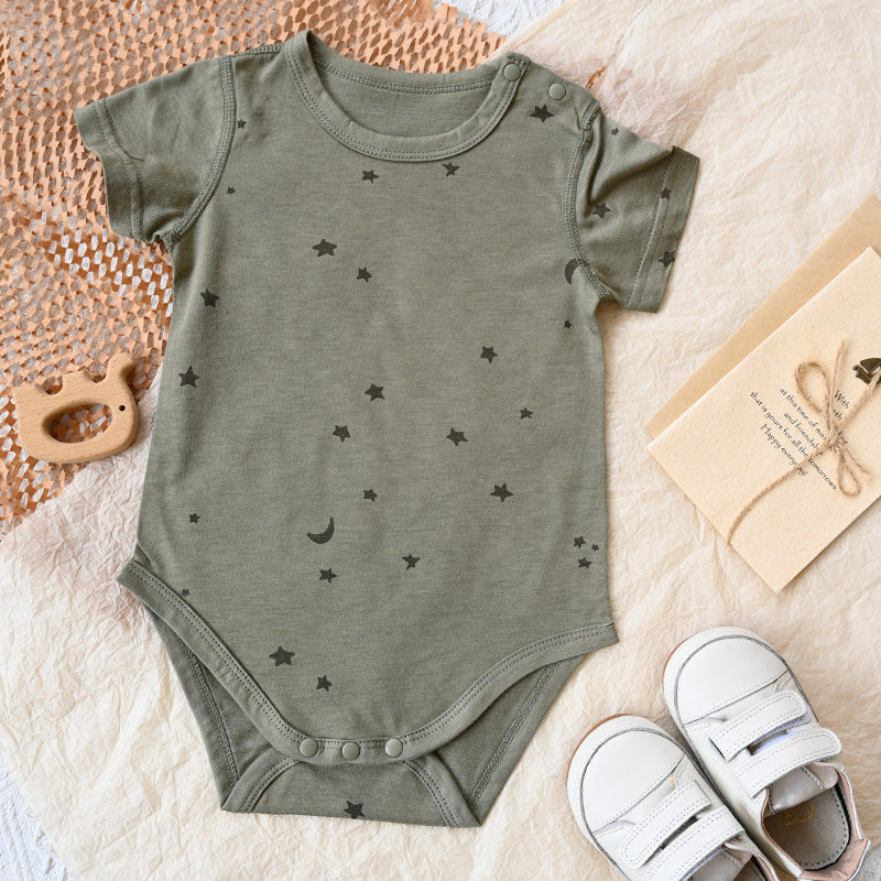 Cotton Summer Short Sleeved Kazakhstan Thin Boneless Romper Born Clothes Jumpsuit, Climbing Suit