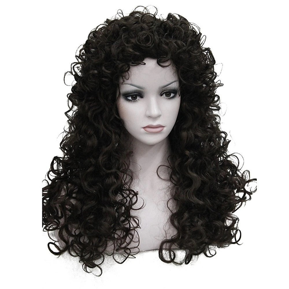 Women's African Wigs With Small Curly Hair Head Wig Long Curls