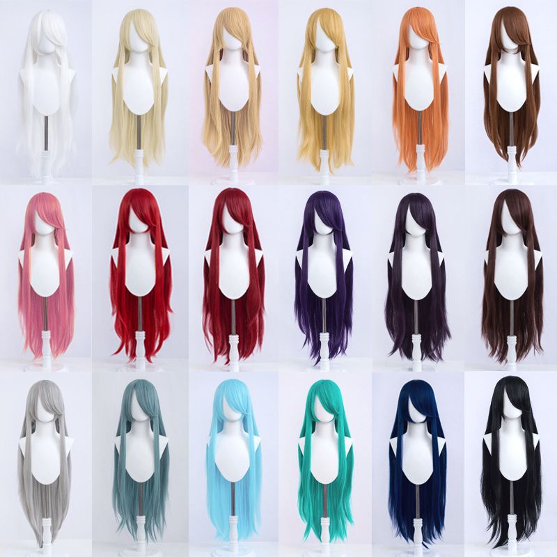 Long Straight Hair Mao Anime Style Optional Bangs Full Cos Wig