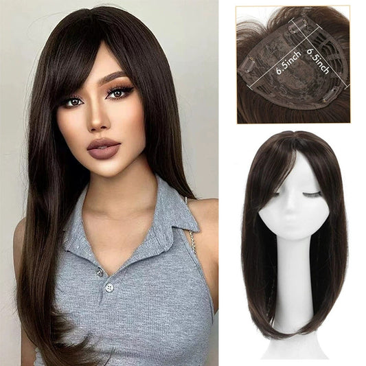 Head Leather Inner Buckle Medium Short Wig