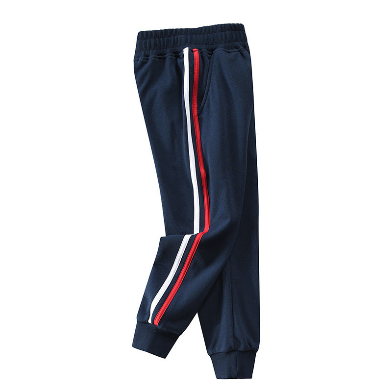 Children's Blue School Uniform Primary Single Stripe Children's Pants