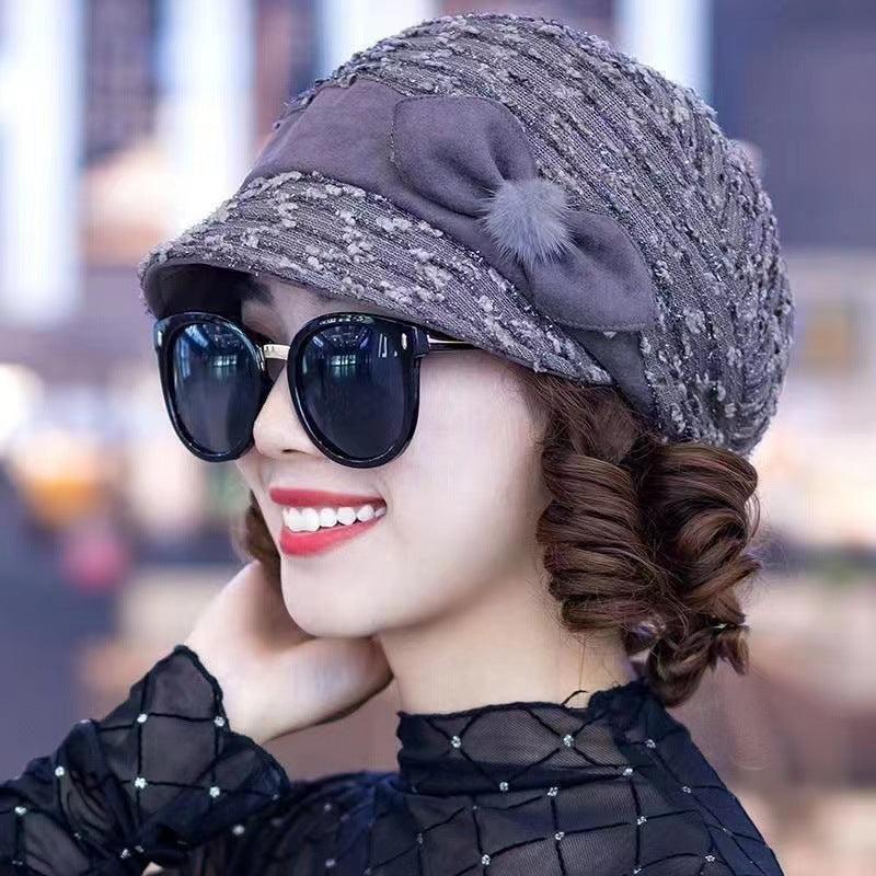 Hat Female Winter Fashion One-piece Peaked Wig Short Curly Hair