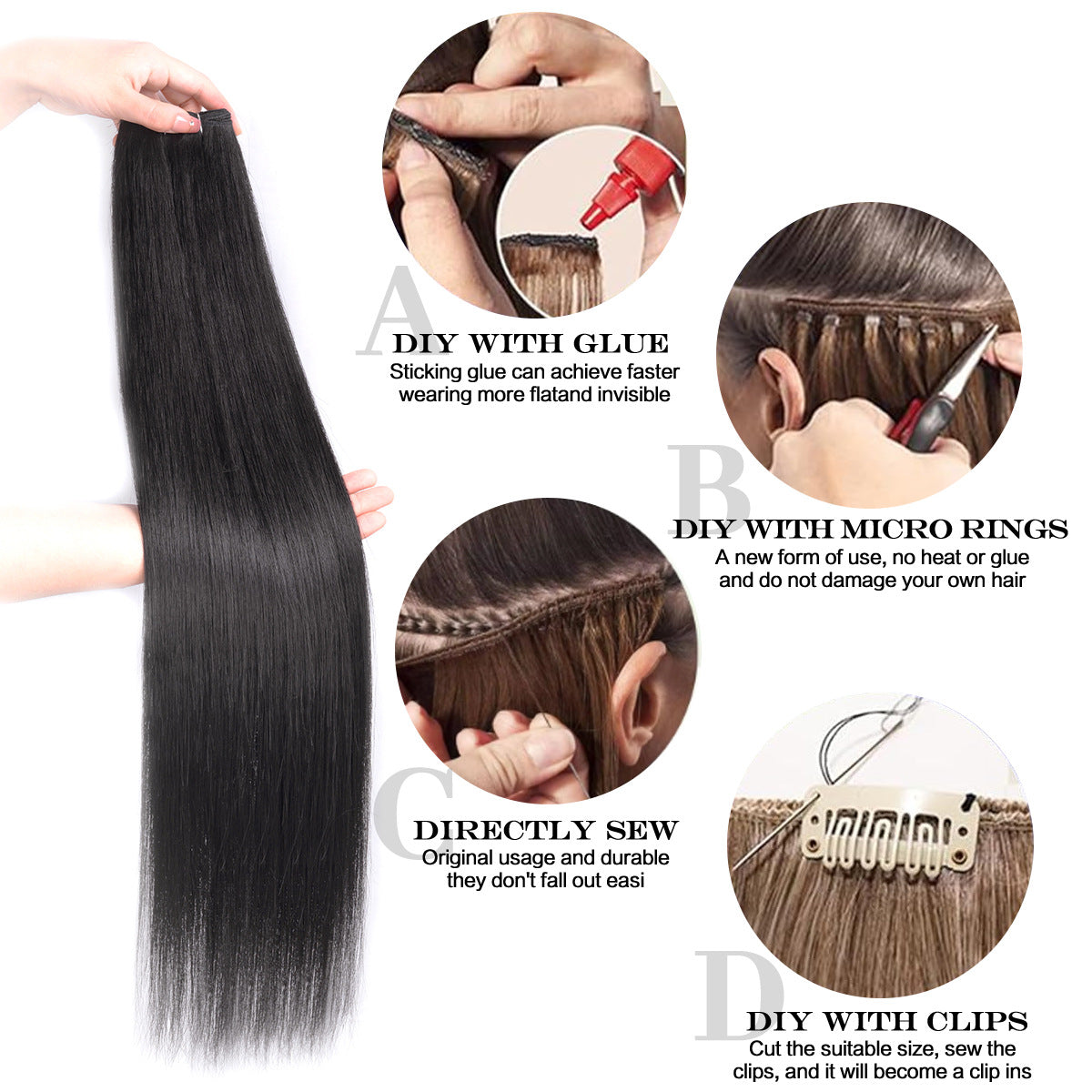 Imported Fiber Chemical Hair Extension Weft Other Wig