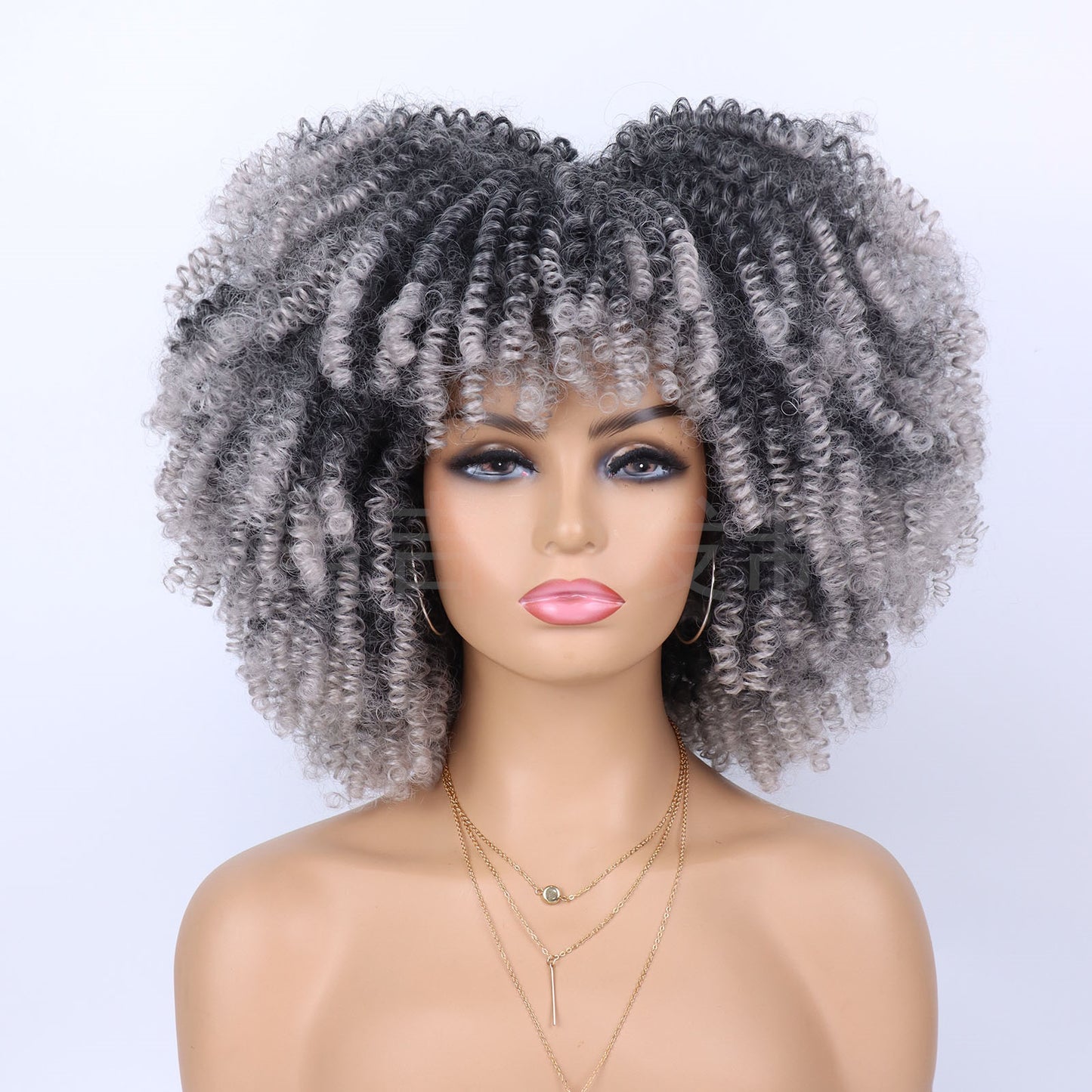 Afro African Small Volume Fluffy Head Wig Short Curly Hair