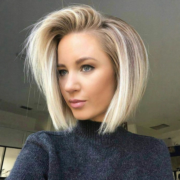 Female Gradient Color Fiber Rose Net Wig Short Straight Hair