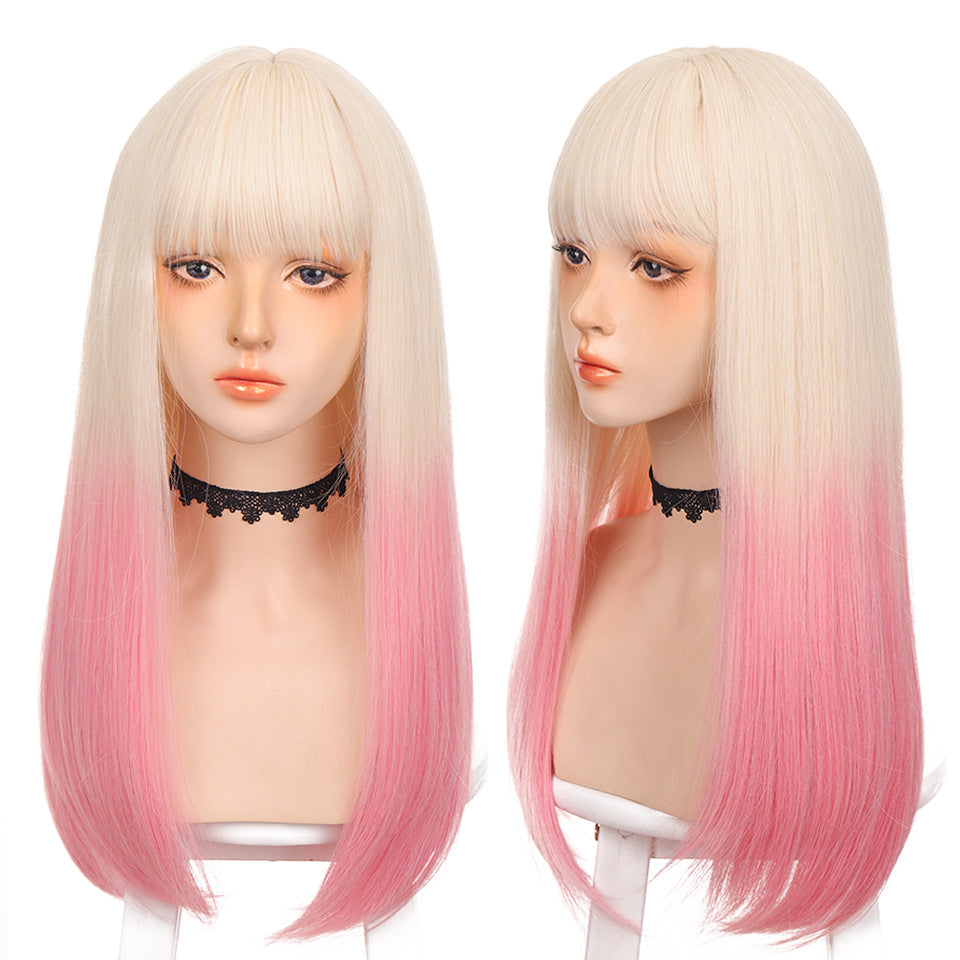 Role Play Dyed Chemical Fiber Whole Top Film Television Long Straight Wig