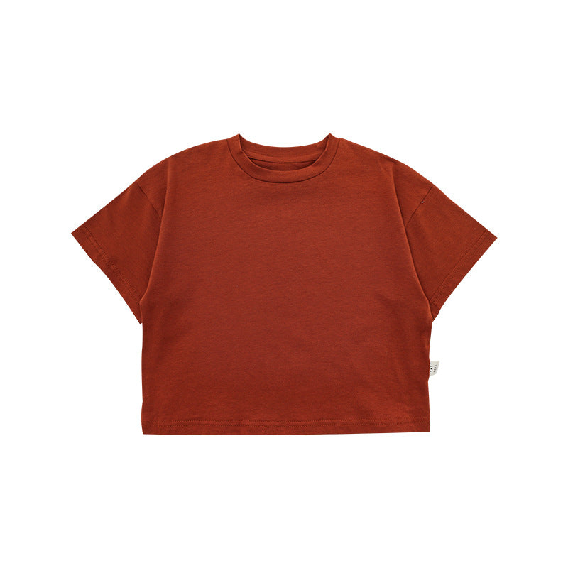 Children's Clothing Solid Color Simple Short-sleeved Leisure Children's T-shirt