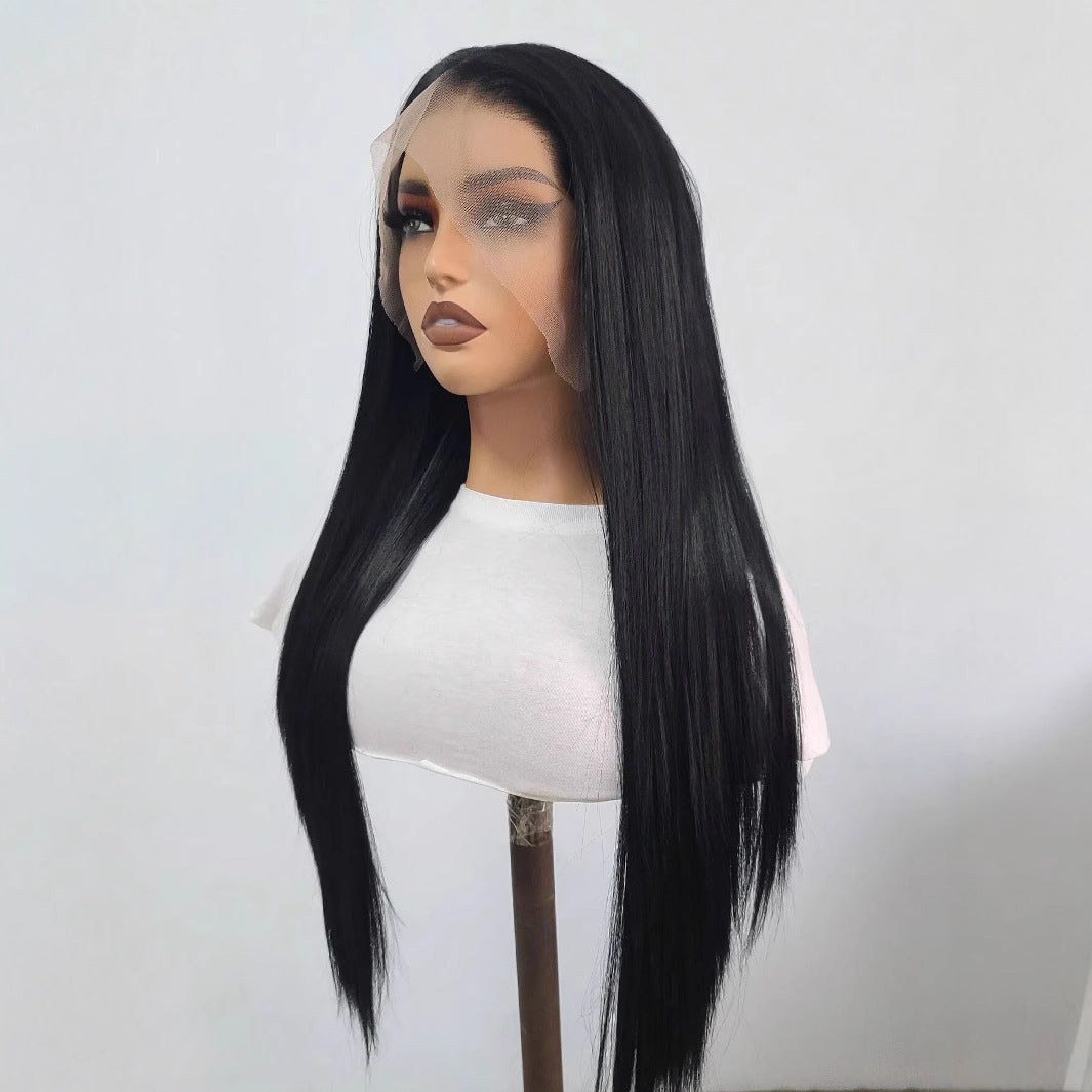 Women's Forehead Lace Hair Full Style Artificial Long Straight Wig