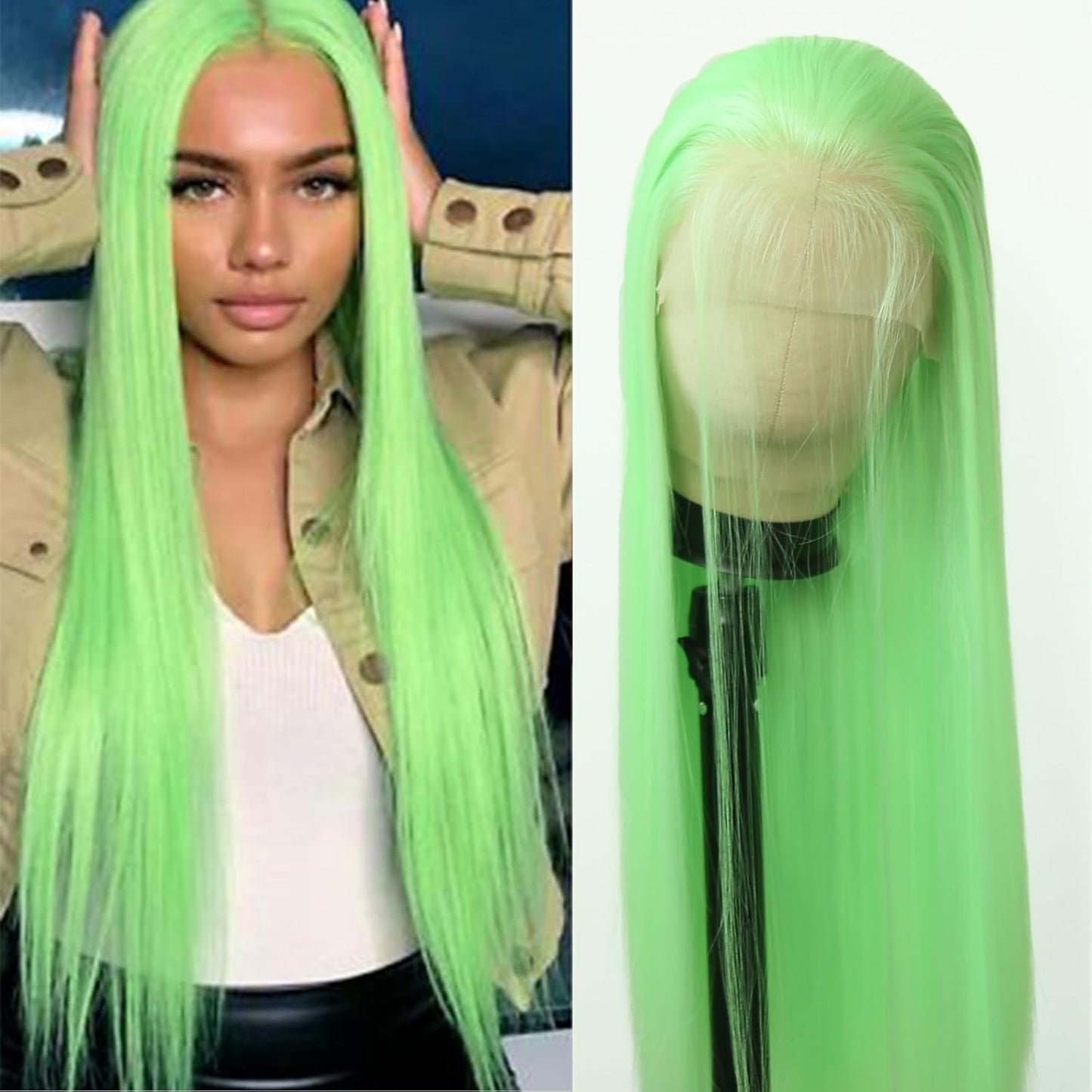 Women's Front Lace Natural Simulation Hair Chemical Long Straight Wig