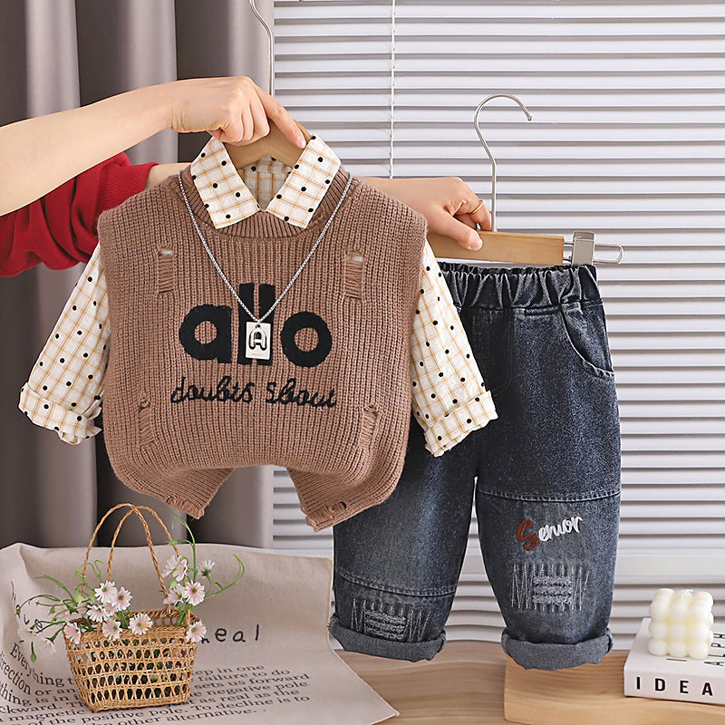 Fashionable Korean Style Toddler Spring Sweater Children's Suit