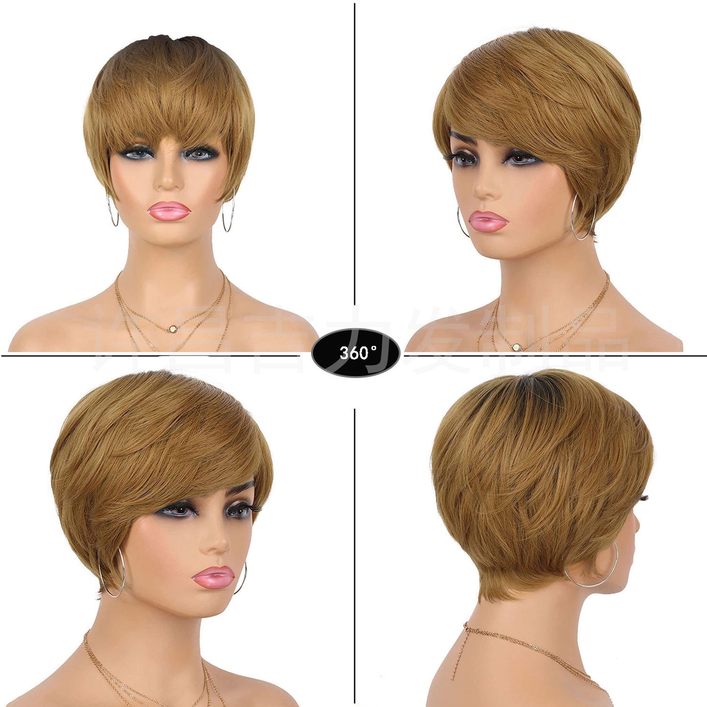 Charming Comfortable Mechanism Bangs Chemical Fiber Wig Short Straight Hair