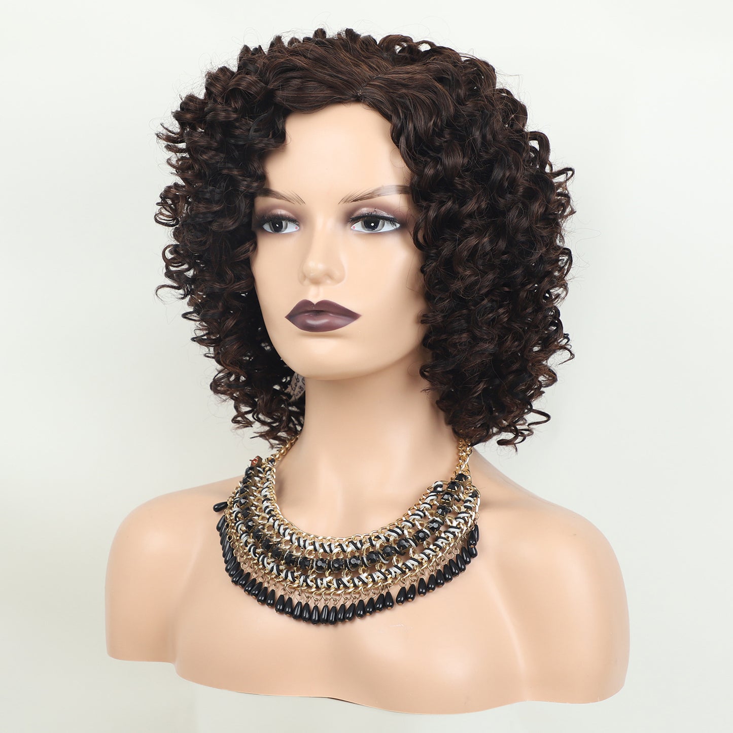 Women's African Volume Chemical Fiber People Sheath Wig Short Straight Hair