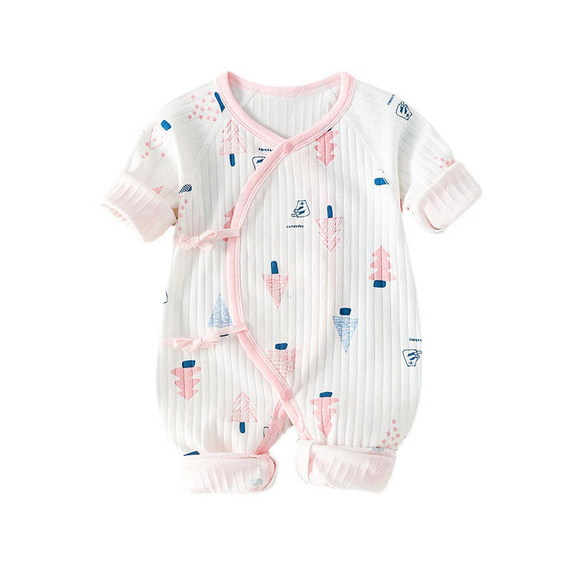 Rompers Born Boneless Cotton Closed Bellyband Crawling Jumpsuit, Climbing Suit